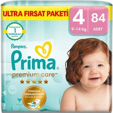 Prima Bebek Bezi Premium Care 4 Beden Maxi Ultra Fırsat Paketi 9-14 kg 84 Adet (5 Adet)