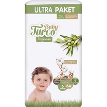 Baby Turco Doğadan Ultra Fırsat Xl 6 Beden Bebek Bezi 64 Adet (5 Adet)