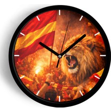 JHAAR Taraftar Tasarımlı Modern Duvar Saati - Siyah - Plastik