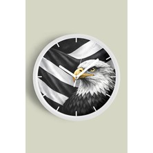 JHAAR Taraftar Tasarımlı Modern Duvar Saati - 35cm - Önü Camlı Beyaz Kasa