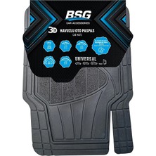 Bsg Universal 3D Havuzlu Siyah 5 Parça Tüm Araçlara Uyumlu Paspas