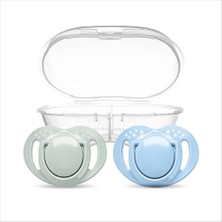 Mamajoo Ortodontik Silikon Emzik 2'li Powder Greenblue 6+ Ay (Sterilizasyon/saklama Kutulu) (3 Adet)