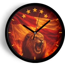 JHAAR Taraftar Tasarımlı Modern Duvar Saati - Siyah - Plastik