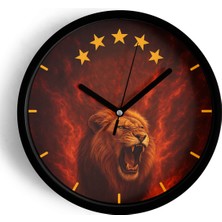 JHAAR Taraftar Tasarımlı Modern Duvar Saati - Siyah - Plastik