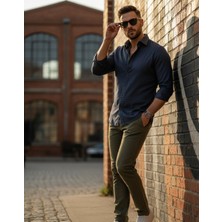 Yusgos Uzun Kollu Pamuklu Kolay Ütü Dokulu Regular Fit Erkek Gömlek