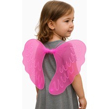 SHC4200 Pembe Renk Ortası Pembe Tüylü Tül Peri Kanadı 40X50 cm