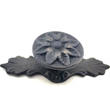 SHC4200 Lounge Antika Tarz Dekoratif Pirinç Çiçek Düğme - 29X70 Mm, Oksit