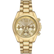 SHC4200 Zarif ve Şık Özel Tasarım Roma Rakam Detaylı Metal Bayan Kol Saati (Gold)