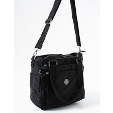 Sanmorris Kadın 4 Bölmeli Suya Dayanıklı  Saten Kumaş Çapraz ve Omuz Askılı Çanta