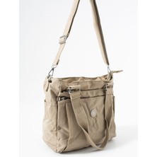 Sanmorris Kadın 4 Bölmeli Suya Dayanıklı  Saten Kumaş Çapraz ve Omuz Askılı Çanta