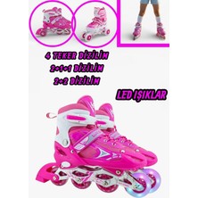 Vardem Işıklı Ayarlanabilir (Alıştırma ve Sıralı) Paten Çocuk Outdoor Bahçe Oyunları