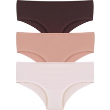 Koza İç Giyim Kadın Pamuklu 3'lü Likralı Hipster Külot