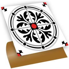 Tink Kendinden Yapışkanlı Fayans Kaplama Kırmızılı Yuvarlak Solo Desenli Pvc Karo 30X30 cm (33 Adet) 3 M²