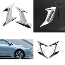 Caralp Üniversal Krom Kaput Çamurluk Venti Izgarası Sağ Sol 2 Adet Mini Scoop Vent Spor Görünümlü 1.sınıf Ithal 2 Adet Silver Gümüş