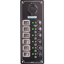 Goldsea Switch Panel 6 Anahtar Şarj Soketli Sigorta Paneli