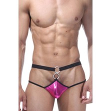 Beruflic Secret Moda Fantezi Pembe Önü Halkalı Seksi  Erkek String-Tanga BC4594