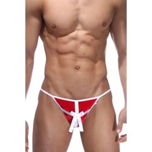 Beruflic Secret Moda Fantezi Beyaz Fiyonklu Kadife Erkek String Iç Giyim BC4593