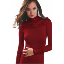 Lonca Tekstil Dantel Detaylı Boğazlı Body