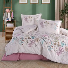 Clasy Ranforce Nevresim Takımı Çift Kişilik Bahari V1 Pembe