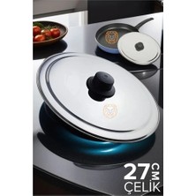 Shopwave 27 cm Kızartma Tavası Kapağı Çelik Żelazny Design