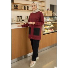 İlkimay.com Kapak Cepli Ikili Takım 1666 - Bordo