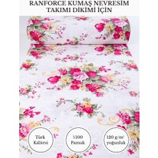 Fabricstown Renkli Baskılı Ranforce Kumaş – Pamuk Nevresimlik Kumaş, 240 cm En