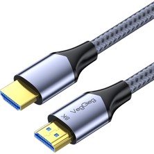 Veggieg HDMI 2.1 8k 60Hz 4K 120Hz 48 Gbps Hdr Earc Hdcp 2.2 Örgülü Ses ve Görüntü Kablosu 5 Metre