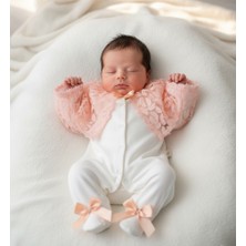 Eda Baby Dantelli Pelerinli Lüks Bebek Tulumu %100 Pamuk