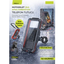Ecuy Su Geçirmez Motosiklet Telefon Tutucu 2in1 Ayna/gidon Motosiklet Bisiklet Atv Telefon Tutucu
