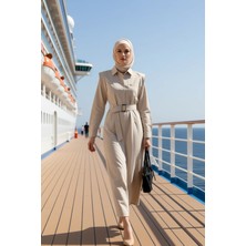 Benerly Kadın Gömlek Yaka Standart Kol Düz Desenli Maxi Elbise Fonksiyonel Dayanıklı Kaliteli Spor