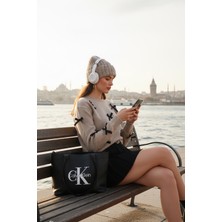 Lela Premium Regular Fit Bisiklet Yaka Fiyonk Detaylı Triko Kazak Bayan Kazak 680KZ00155