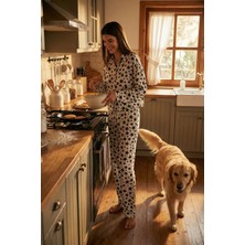 Lela Desenli Rahat Kesim Bol Paça Yazlık Pijama Takımı Bayan Pijama Takımı 6110014