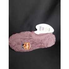 Peluş Polarlı Patik Mor