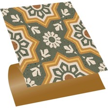 Tink Kendinden Yapışkanlı Duvar kaplama Yeşil Metraj Desenli Pvc Karo 30X30 cm (4 Adet) 0,36M²