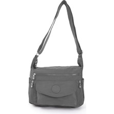 Sanmorris Suya Dayanıklı Krinkıl Kumaş Çok Gözlü Ayarlanabilir Çapraz Askılı Omuz Çantası