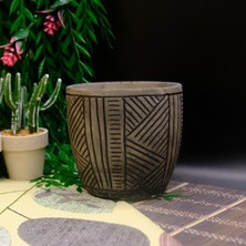 BGG Otantik Desenli Dekoratif Beton Saksı