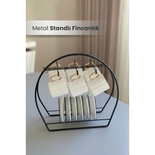 Orvila Metal 6 Kancalı Şık Fincan Askılığı Bardak Standı Kahve Fincanı Standı Fincanlık