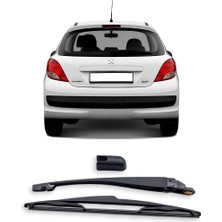 Cmeparts Peugeot 207 Hb 2009-2014 Uyumlu Arka Cam Silecek Kolu ve Süpürgesi Kapak Takım 6429R2