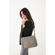 Sanmorris Suya Dayanıklı Krinkıl Kumaş Çok Gözlü Ayarlanabilir Çapraz Askılı Omuz Çantası