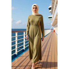 Benerly Kadın Bisiklet Yaka Standart Kol Uzun Kollu A Line Kalıp Triko Elbise Fonksiyonel Kaliteli