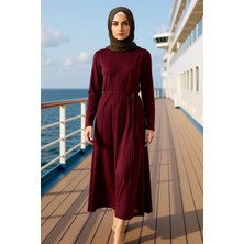 Benerly Kadın Bisiklet Yaka Standart Kol Uzun Kollu A Line Kalıp Triko Elbise Fonksiyonel Kaliteli