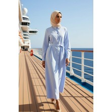 Benerly Kadın Gömlek Yaka Standart Kol Düz Dokuma Gömlek Elbise Fonksiyonel Dayanıklı Kaliteli Şık