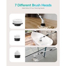 Elektrikli Temizlik Fırçası, Ev: Akülü Fırça Temizleme Fırçası - Elektrikli Banyo Temizleme Fırçası - Teras Temizleme Fırçası Elektrikli Döner - Elektrikli Temizlik Fırçası