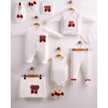 Eda Baby Papyonlu ve Taç Detaylı 10’lu Lüks Hastane Çıkışı %100 Pamuk Takım