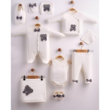 Eda Baby Papyonlu ve Taç Detaylı 10’lu Lüks Hastane Çıkışı %100 Pamuk Takım