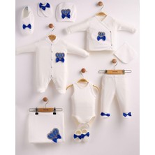 Eda Baby Papyonlu ve Taç Detaylı 10’lu Lüks Hastane Çıkışı %100 Pamuk Takım