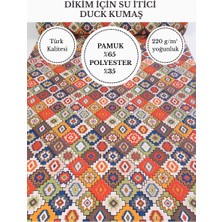 FabricsTown Desenli Su Itici Duck Kumaş | %65 Pamuk %35 Polyester | Masa Örtüsü, Runner ve Döşemelik Kumaş