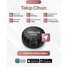 Gözcü Mobil Mega Takip Cihazı Ios Android Uyumlu Motor Araç Taşıt Gps Cihazı IP68 Su Geçirmez Akıllı Takibi (5-10 Dakika Aralıklı Sinyal Alır)