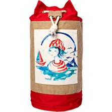 Anemoss Denizci Kız Jüt Çanta Büzgülü Tasarım Kadın Çantası Çevre Dostu Yaz Stili