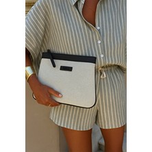 Bahels Siyah Kadın Portföy & Clutch Çanta Kanvas Tasarım Polyester Malzeme ile Şık Görünüm